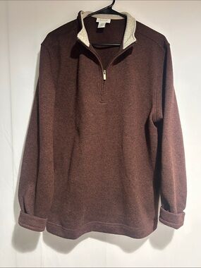 Aspen Brown Half-Zip Sweater with Contrast Collar
